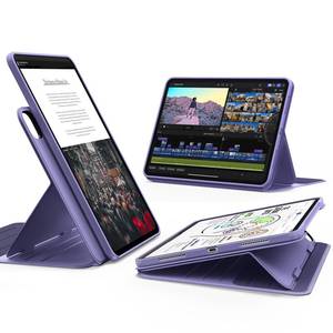 lot 6132 image: ESR for iPad Pro 11 Inch Case (M5M4) 20252024, Rotating Case with Removable Magnetic Cover, Adjustable PortraitLandscape Stand, 9 Standing Angles, Shift Series, Purple