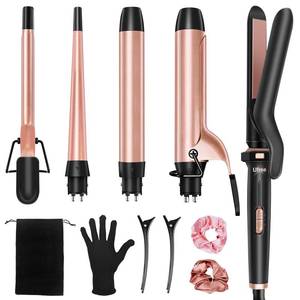 lot 6136 image: Ufree 5 in 1 Curling Iron with Interchangeable Ceramic Barrels (0.35-1.25), Curling Wand Set with Flat Iron Hair Straightener, Instant Heat Up, Dual Voltage Hair Curler, Gifts for Women