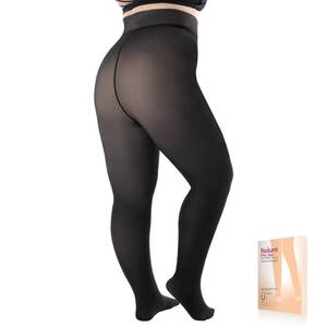 lot 6493 image: NOLUNT Plus Size Fleece Lined Tights Women, Fake Translucent Winter Thermal Pantyhose Leggings, High Waist Warm Thick Slimming Stockings(Black-XL-2XL-T)
