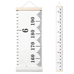 lot 6494 image: Height Chart for Kids, Growth Chart for Wall, 77x7.9 Premium Canvas Removable Height Chart for Kids Baby Child Toddler Boys Girls Height Measurement for Wall (Black & White)