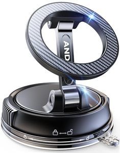 lot 6495 image: ANDERY Car Phone Holder for Magsafe 78LBS Strongest Suction & 2400gf Strongest Magnetic 360° Adjustable Car Phone Mount, Phone Holders for Your Car for iPhone 17-12 Pro Max Air Plus (Carbon Fiber)