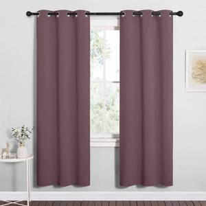 lot 6497 image: NICETOWN Bedroom Curtain Panels Blackout Draperies, Dry Rose, 1 Pair, 34 by 72-inch, Thermal Insulated Solid Grommet Blackout CurtainsDrapes
