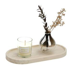 lot 9361 image: Koville Italian Travertine Tray, 12x6 Vanity Decorative Marble Tray for Countertop, Catchall Tray for Perfume, Candles, Jewelry Dish Tray