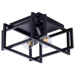 lot 9371 image: VILUXY Contemporary Rectangle Flush Mount Ceiling Light Fixture with Black Shade for Hallway, Entryway, Passway, Dining Room, Bedroom, Balcony Living Room Two-Light