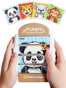 lot 10434 image: Fullware 16-Piece Rotating Puzzles for Kids 4-6, Toddlers Puzzles 2-4, Road Trip, Airplane Activities Game, Travel Toys - Brain Teaser, Fine Motor Skills - Birthday Gifts Boys & Girls - Animals