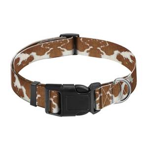 lot 10439 image: JYCardPKT Dog Collar, Adjustable Funny Pet Collar with Quick Release Durable Buckle, Cute Collars for Medium Large Dogs, Brown Cowhide
