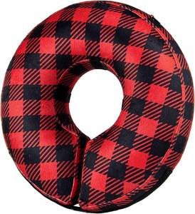 lot 10447 image: BENCMATE Inflatable Dog Cone Collar Alternative, Soft Dog Cone for Small Medium Large Dogs and Cats, Neck Recovery ECollar Donut Collar After Surgery (Medium, Plaid)