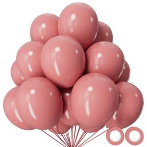 lot 10463 image: 110pcs Dusty Pink Balloon 12 Inch, Brush Pink Latex Balloons for Birthday Party Baby Shower Wedding(with 2 Ribbons).
