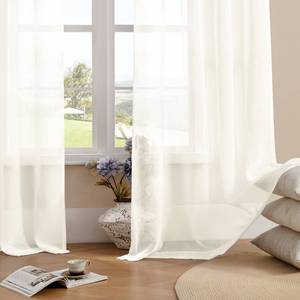 lot 10464 image: MYSTIC-HOME White Sheer Curtains 95 Inch Length, Elegant Sheer Curtains for Bedroom, Rod Pocket Window Voile Sheer Curtain PanelsDrapesTreatment for Living RoomBedroom, 2Pcs, Each 52 W x 95 L