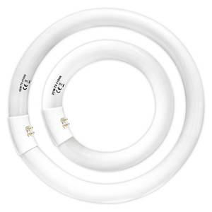 lot 11459 image: FC8T9CW 22W and FC12T9CW 32W Cool White Set, 8 inch T9 22 Watts Circular Light Bulbs, 12 inch 32 Watts Circline Fluorescent Bulb Round Ring Bulb CRI 80, G10q Prong