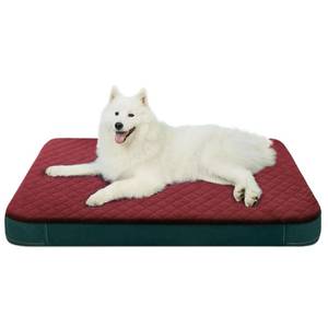lot 11470 image: JoicyCo Large Dog Bed, Orthopedic Foam Big Dog Bed Mattress, 40 Inches Joint Relief Pet Sleeping Beds, Non Slip Bottom with Removable Washable Cover, Wine Red