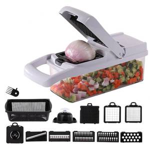 lot 11474 image: LSLCQW Vegetable Chopper 10 in 1 Food Chopper - Onion Vegetable Slicer Cutter Dicer, Veggie Cutter with Container, 7 Blades, Kitchen Gadgets for Carrot Salad Garlic Potato Slicer (BlackWhite)