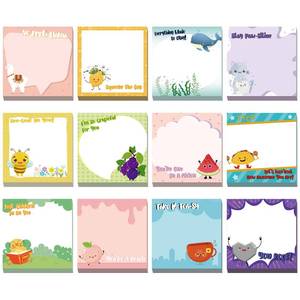 lot 12305 image: 12 Pcs Fun Inspirational Sticky Notes 3 x 3 Inch Motivational Notepads Cute Post Positive Appreciation Sticky Notes Positive Gifts for Teacher Nurse Coworkers Studying Supplies(Vivid Style)