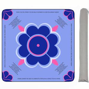 lot 12328 image: Mahjong Mat for Table with Rules Anti Slip and Noise Reduction Table Cover for Mahjong, Poker, Card Games, Board Games, Dominoes, Tile Games 31.5 x 31.5 with 1 Carrying Bag (Purple)