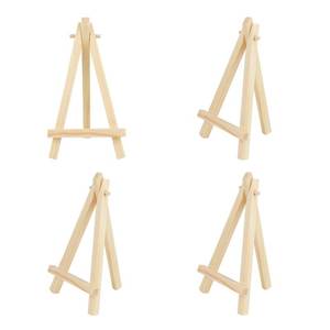 lot 12347 image: 4 Pack Easel Display Stand Mini Wood Display Easels for Painting Artist Tabletop Holder Mini Wooden Easels for Photos Art Crafts Natural Wood Easels for Small Canvases Displaying