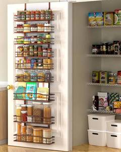 lot 13570 image: Moforoco Bronze 9-Tier Over The Door Pantry Organizer, Pantry Organization And Storage, Metal Hanging Spice Rack Shelves Door, Home & Kitchen Essentials, Laundry Room Bathroom Organization