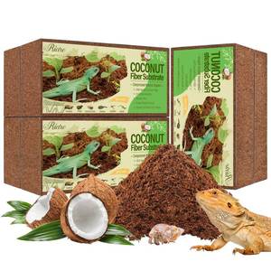 lot 13583 image: Riare 6 Pack Natural Coconut Fiber Substrate for Reptile- Premium Compressed Coconut Husk Terrarium Bedding for Reptile, Tortoise, Frogs, Snakes Hermit Crabs, Burrowing Animals