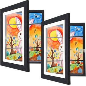 lot 13589 image: 2-Pack Kids Artwork Frames Changeable, 8.5 x 11-IN Frames for Kids Artwork, Front Opening Picture Frames, Home Decor, Up to 150 Pcs of Art Frame, Craft Storage, Hanging Wall Decor, Art