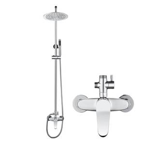 lot 13600 image: AmazonBasics Outdoor Shower Fixtures - Total Complete Shower Kit, Chrome Finish with SS304 Handheld High Pressure Shower Head, 2-Functions