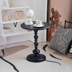 lot 13609 image: SJIE Side Table - 13.8 Round Small Accent Table with Metal Base, Multifunctional Vintage Coffee Table for Living Room, Bedroom, Office & Patio - Elegant Matte-Finished End Tables