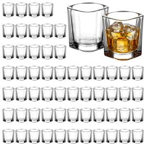 lot 13613 image: SUN GKOTTA 60-Pack 2.2oz Heavy Base Square Shot Glasses Bulk,Clear Glass Shooters Set for Tequila,Whiskey,Espresso, Party Favors,Wedding And Birthday Gifts