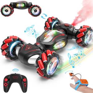 lot 14229 image: Fosgoit Gesture Sensing RC Stunt Car Toys for 6-12 Boys Girls, Birthday Gifts for Kids, 2.4Ghz 4WD Hand Controlled RC Car with Light & Music & Spray, Double-Sided 360° Rotating