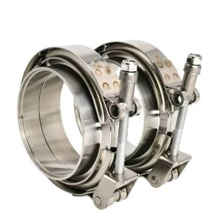 lot 14231 image: GaeaAuto 2 X 3 inch Quick Release V Band Clamp with Male Female Flanges 304 Stainless Steel for Turbo Downpipes, 2 Pack