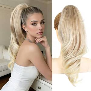 lot 14232 image: Ponytail Extension Clip On Ponytails for women Claw Clip Hair Extensions ponytail, 18 2-In-1 Design Works as a Claw Clip or Drawstring Ponytail, Versatile Hair Accessory for Women and Girls