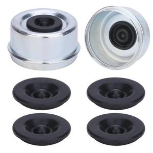 lot 14233 image: shliyitx 2PCS 2.44 Trailer Hub dust Cap,Trailer Axle Wheel Bearing Dust Cap Cup Grease Cover with 4 Extra Rubber Plugs, Fits Most 5200 to 6000 Pound Ib Dexter EZ Lube Trailer