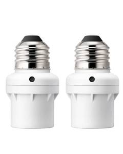 lot 14239 image: DEWENWILS Light Sensor Socket, E26E27 Socket Adapter, Automatic Dusk to Dawn Sensor Socket for PorchWall Light Fixtures, Compatible with IncandescentCFLLEDHalogen, 2 Pack, White, ETL Listed