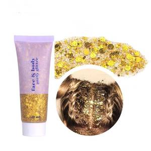 lot 14262 image: Gold Body and Face Glitter Gel, Hair Glitter Halloween Party Alien Costume Neon Accessories Perfect Decorations Makeup.(Gold)