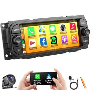 lot 14284 image: Android 13 Car Radio Stereo for Dodge Ram 2002 2003 2004 2005 2006 with Wireless CarPlay & Android Auto, 4GB RAM 64GB ROM 6.8 QLED Touchscreen, GPS Navigation, Backup Camera, DSP and FM Radio