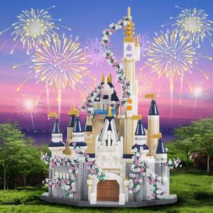 lot 14286 image: 3100PCS Dream Castle Micro mini Building Blocks(Not Compatible with Lego),A Ideals Dream DSN Palace Achitecture with Sakura Serie Model Building Blocks Set, Unique Present Toys for 14