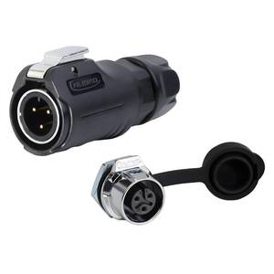 lot 14295 image: CNLINKO LP-12 3 Pin Connector IP68 Waterproof Circular Electrical Plug for Outdoor Equipment Solar Industrial Machinery DC 12V Threaded Single Port Metal-Reinforced Kit (3-Pin)