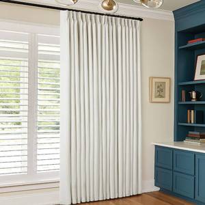 lot 15647 image: Natural Blackout Linen Curtains 96 Inch Length 60 Inch Wide for Sliding Door Pinch Pleated Back Tab Black Out Drapes Farmhouse Rustic Room Darkening Window Curtain Bedroom 96 Inches Long 1 Panel