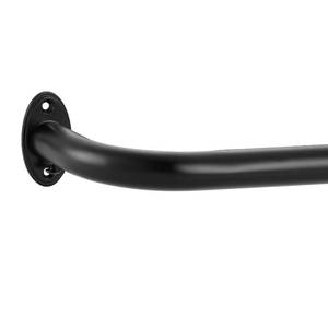 lot 15653 image: Room Darking Curtain Rod, 28-53 Inch Adjustable Window Curtain Rods Wrap Around 1inch Diameter Single Splicing Curtain Rod, Matte Black