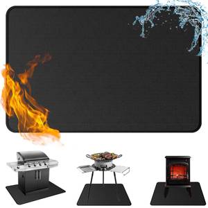 lot 15680 image: Anze Under Grill Mat for Outdoor Grill, 48 x 90 Inch Anti-Slip BBQ Floor Mats, Easy to Clean Reusable Fireproof Grill Pad, Oil-Proof Waterproof Protector for Indoor Fireplace Pit Mat