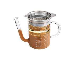 lot 15695 image: HIC Kitchen Roasting Fat Separator Gravy Strainer, Borosilicate Glass, 32-Ounces, For Stress-Free Holiday Meal Prep and Serving