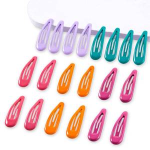 lot 16274 image: Cptots 20 PCS Metal Snap Hair Clips Water Drop No Slip Barrettes for Women Bright Small Hair Clips For Thick And Thin Fine Hair,Purple Orange Blue Red,1.97 x 0.5 In.