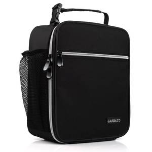lot 16294 image: CARBATO Lunch Bag, Durable Insulated Lunch Box Reusable Adults Tote Bag Lunch Bag Durable Reusable for Adults (Black-White)