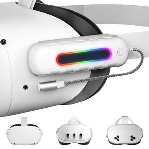 lot 16313 image: Saqico Battery Pack for Meta Quest 233s, 5000mAh Extended Power with Multi-Colors RGB Lights, Lightweight and Portable VR Extend Power Accessories for Extra 2-4H Playtime