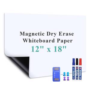 lot 16314 image: Warasee Small Self-Adhesive Whiteboard Sticker 12 x 18 Magnet Receptive Dry Erase Wall Decal  No Ghosting Memo Board for Kitchen Cabinet, Locker & Desk  Peel & Stick to Do List