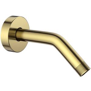 lot 16323 image: YASFEL Brushed Gold Shower Arm 6 Shower Extension Arm Pipe with Flange and Teflon Tape for Shower Head & Handheld Shower Head(SUS 304, Brushed Gold,NPT)