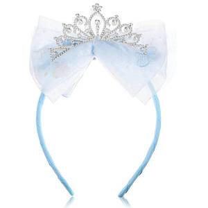 lot 16347 image: Ymapinc Blue Crowns Tiara, Headwear Headband Crown Fairy Crown Cute Tulle Bow Hair Accessories Birthday Party Dress Up