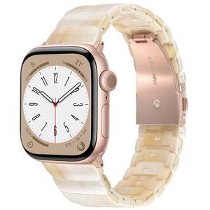 lot 16363 image: V.R.HOPE Apple Watch Band for Series 1110987Ultra3 46mm 45mm 44mm 42mm 49mm Fashion Lightweight Resin Dressy Strap for Women Bracelet Compatible with iWatch Series 654321SE (Beige)