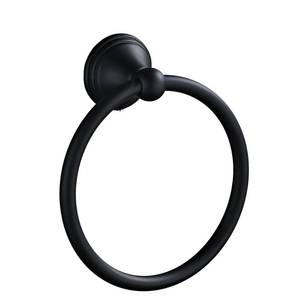 lot 16389 image: Towel Ring for Bathroom, Matte Black Hand Towel Holder 1 Pack, Bathroom Accessories and Towel Racks for Bathroom Wall Mount