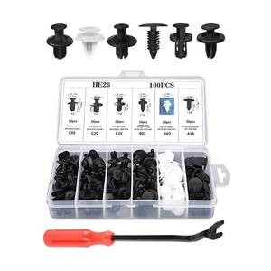 lot 16401 image: Zosgrew 100 PCS Bumper Push Fasteners Rivet Clip Kit, ABS Retainer Expansion Screws with Removal Tool, 6 Popular Sizes FendersBody Fixing Clips, Universal for Most Cars, Trucks, SUVs (White)