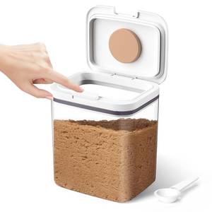 lot 16409 image: Moryimi Brown Sugar Container Airtight, 2 Quart Brown Sugar Keeper Storage Container with Spoon