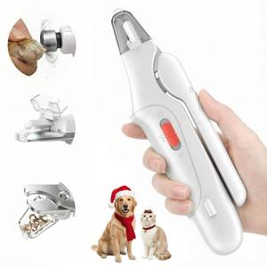 lot 16411 image: 2 in 1 Dog Nail Clippers & Cat Nail Clippers Trimmers for Large Medium Small Dogs Cats Claw Trimmer Quick Sensor and Safety Guard USB Rechargeable Dogs Nail Trimmer with Catcher & 2 LED Lights