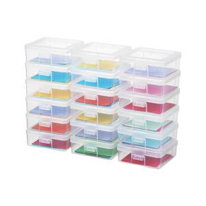 lot 17649 image: novelinks Plastic Clear Storage Containers for Organizing, Craft Storage Organizers and Stackable Storage Bins with Lids for Pencil Box, Bead, Cookie Cutter, Board Game (18 Pack Small)